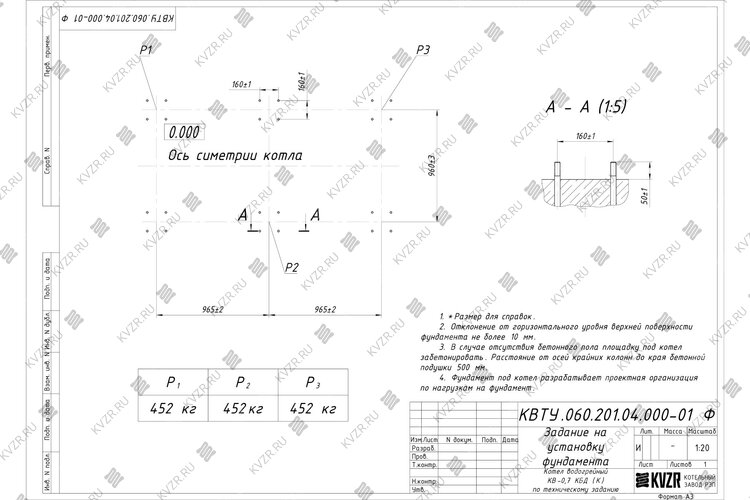 Котел 700 кВт уголь дрова с колосниками чертеж фундамента
